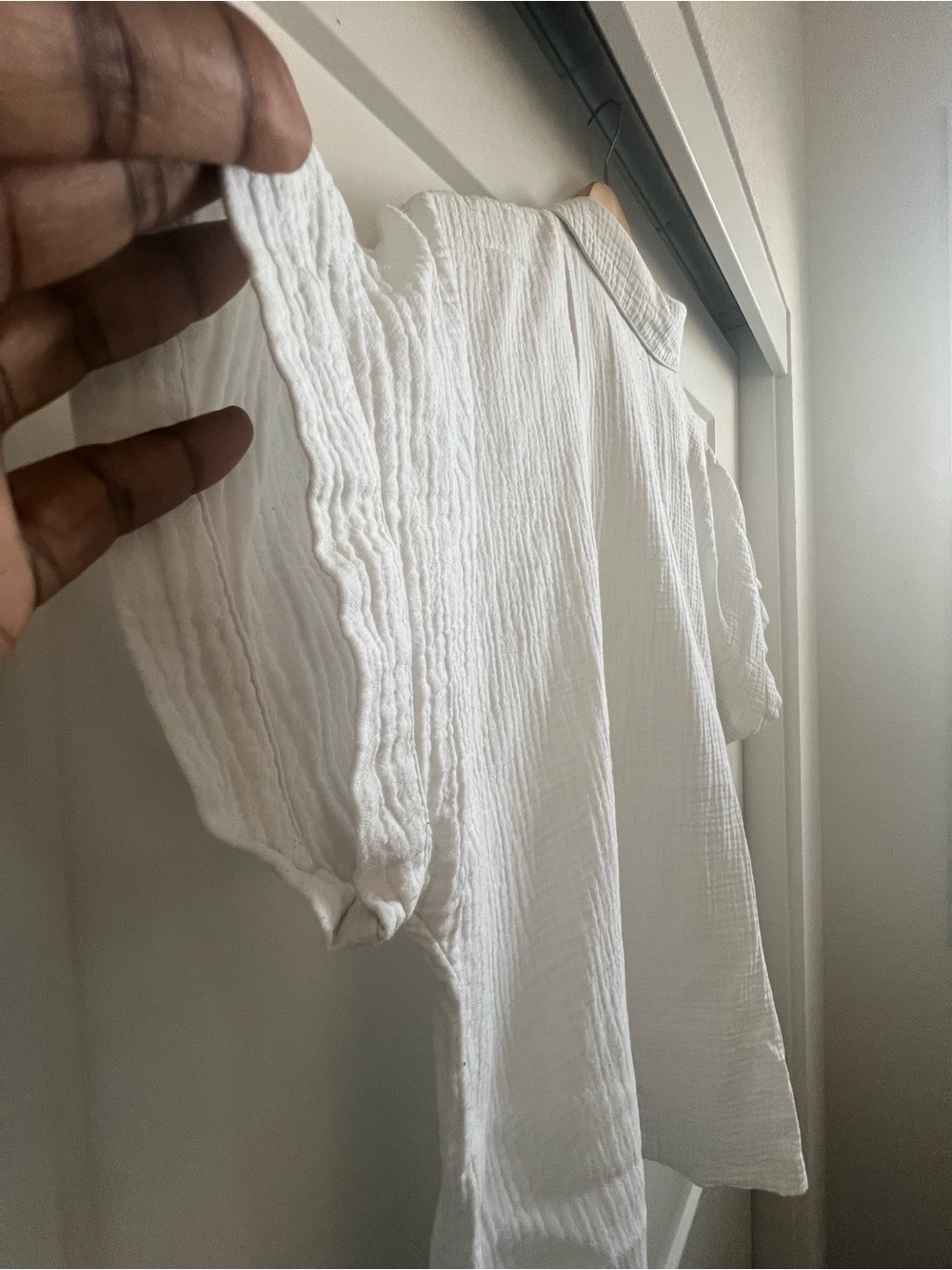 J. Jill White Short-Sleeve Button-Down Gauze Shirt - Picture 9 of 10